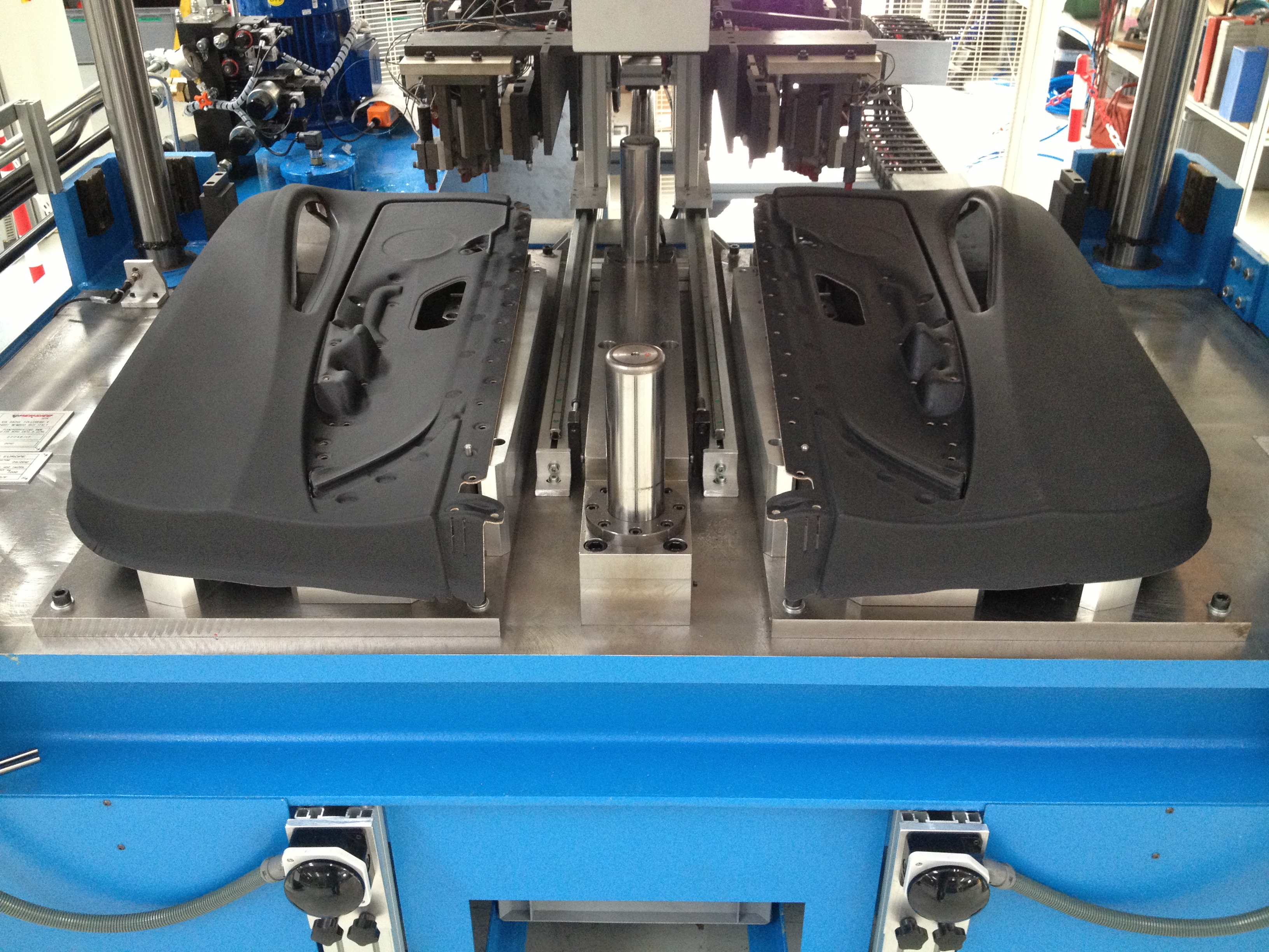 Car door panel boring machine